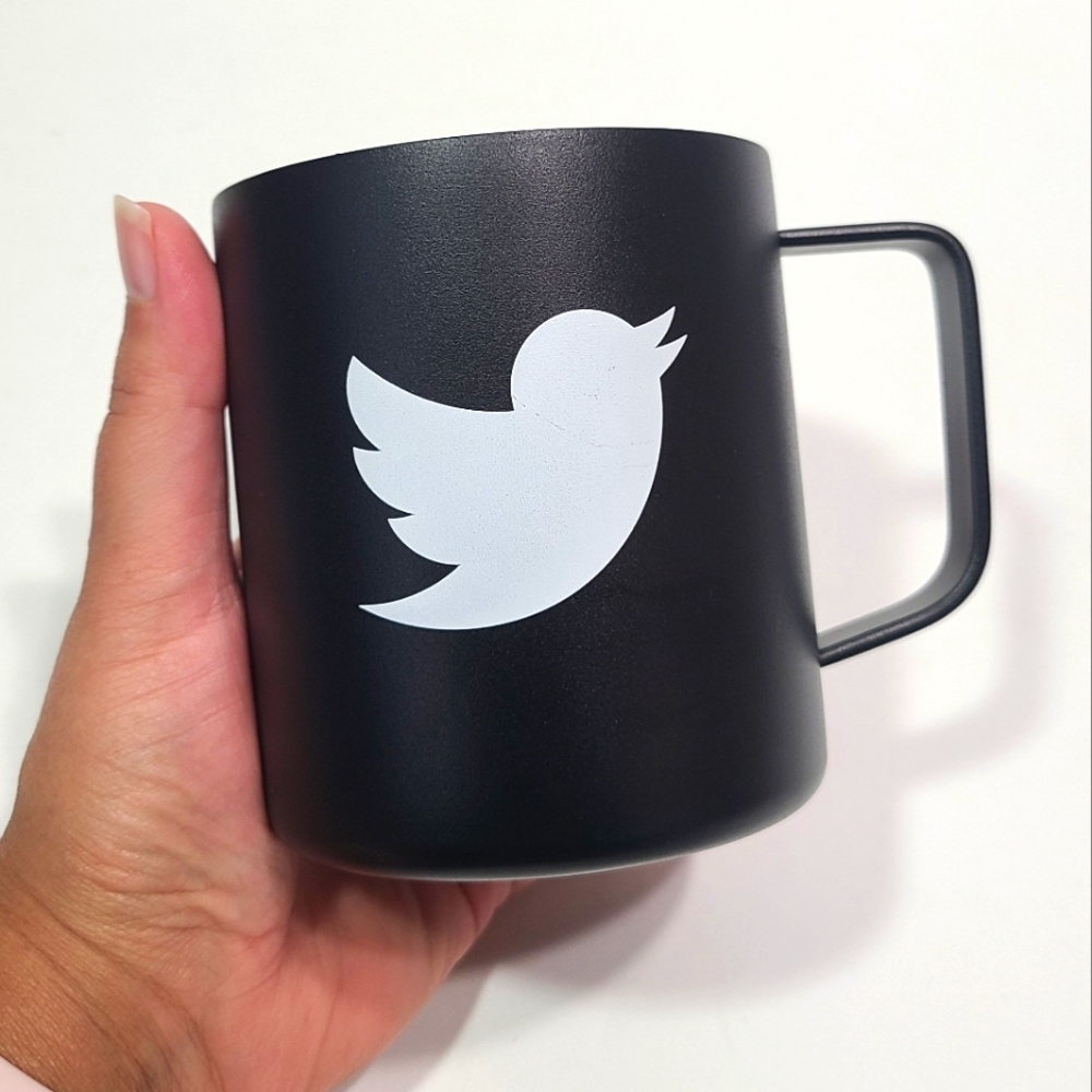 3/$20 Twitter Black Insulated Aluminum Mug